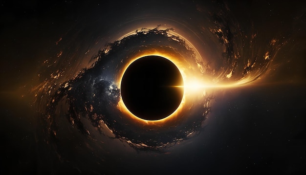 Photo a black hole in space