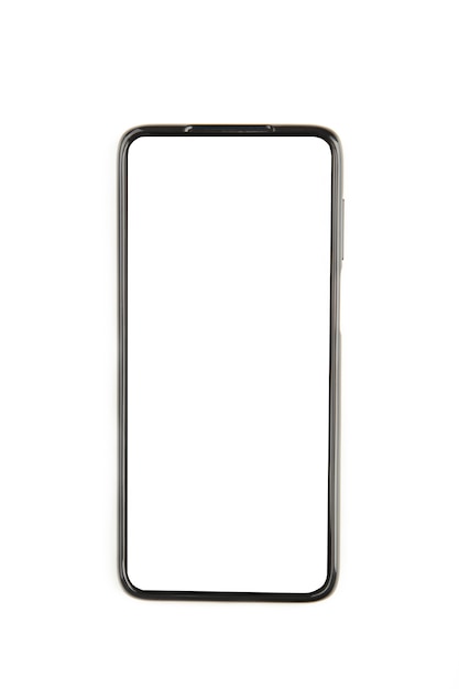 Black modern smartphone with blank screen