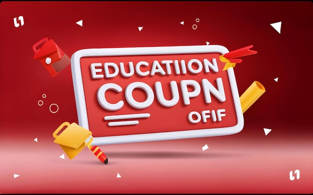 Photo a black and red gift card with online education coupon a red bow