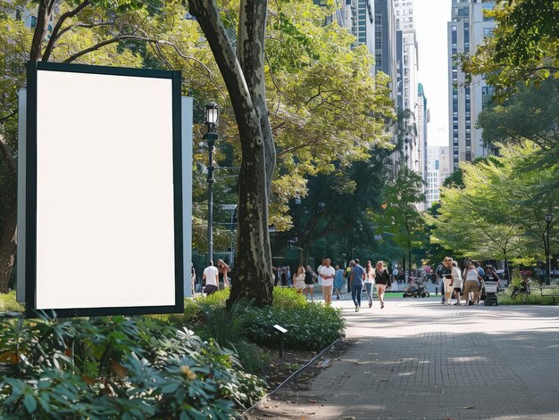 Photo blank billboard in a city park