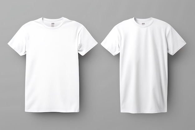 Foto t-shirt bianca colore bianco davanti e dietro vista mockup mockup t-shirt bianco