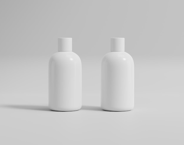 The blank white water bottle in the empty background, 3d rendering, 3d illustration