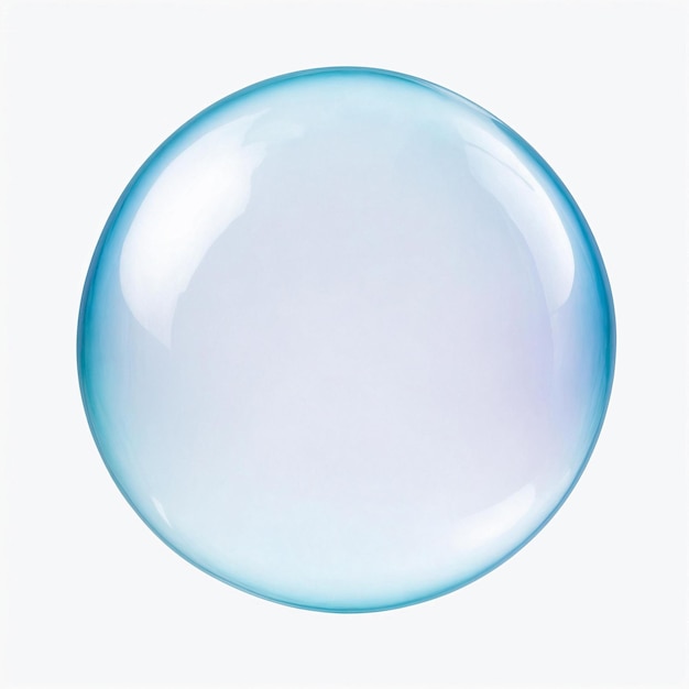 Photo a blue bubble on a white background