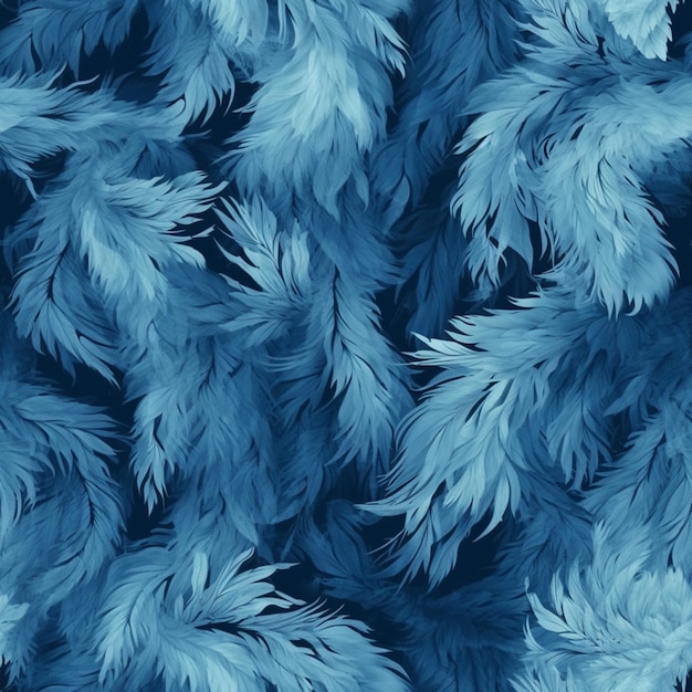 Blue feathers on a black background