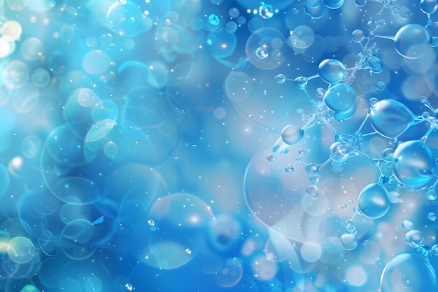 Photo a blue and green water background with bubbles in the middle