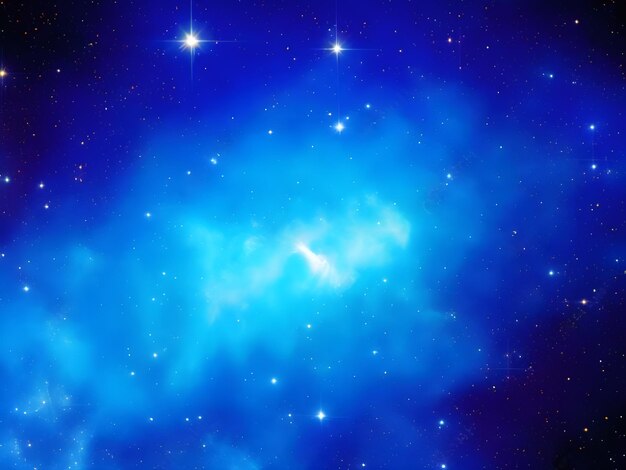 Photo a blue nebula with stars in the center