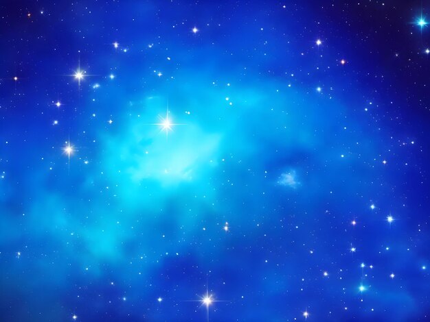 Photo a blue nebula with stars in the center