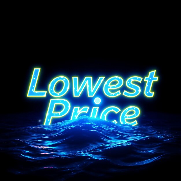 Photo a blue neon sign that says low price