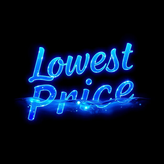 Photo a blue neon sign that says low price