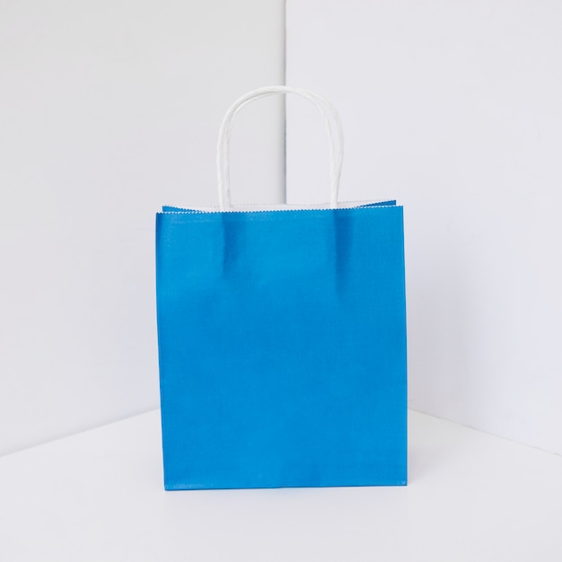 Blue paper shopping bag