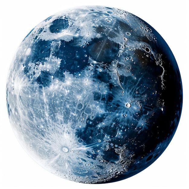 Photo a blue planet with white spots