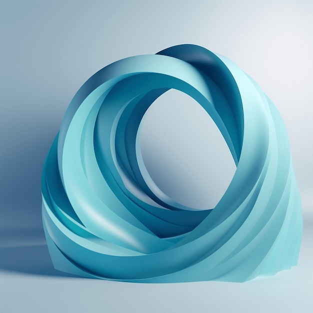 A blue sculpture with a white background and a white background.