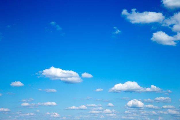 Blue sky background with tiny clouds