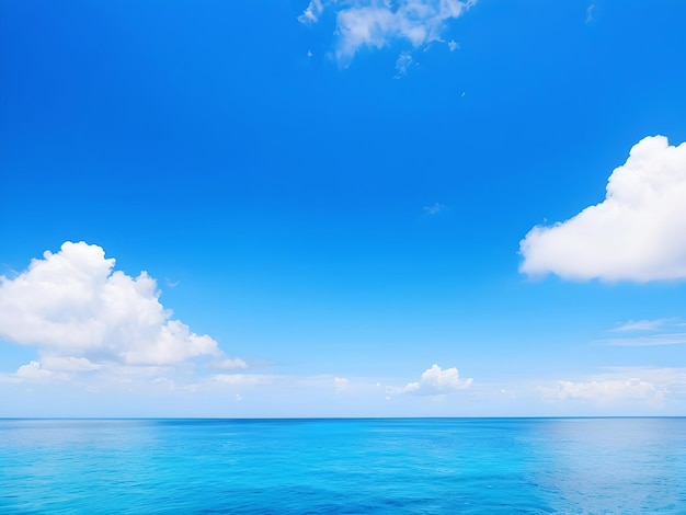 Photo a blue sky with clouds and the ocean in the distance
