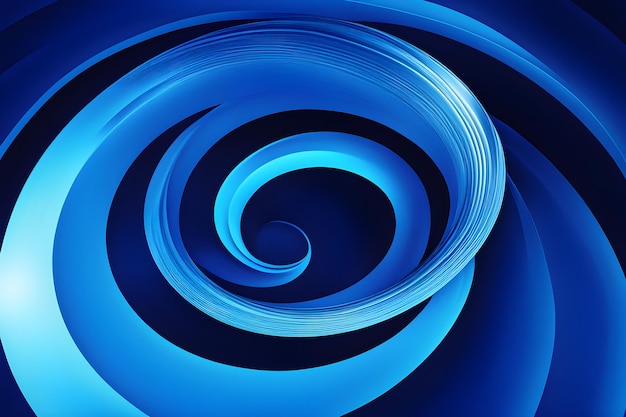 Photo a blue spiral with a blue background