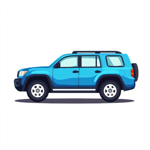 Photo blue suv cartoon illustration