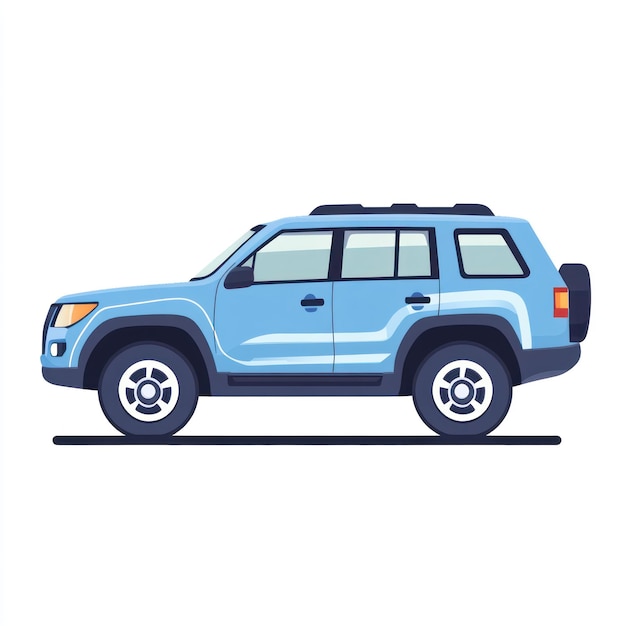 Photo blue suv illustration side view