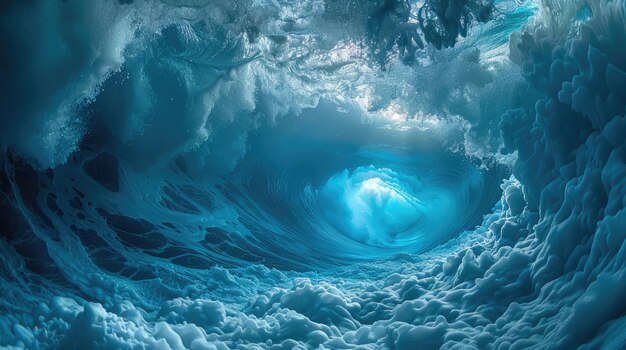 blue water capturing the aweinspiring beauty of a colossal wave