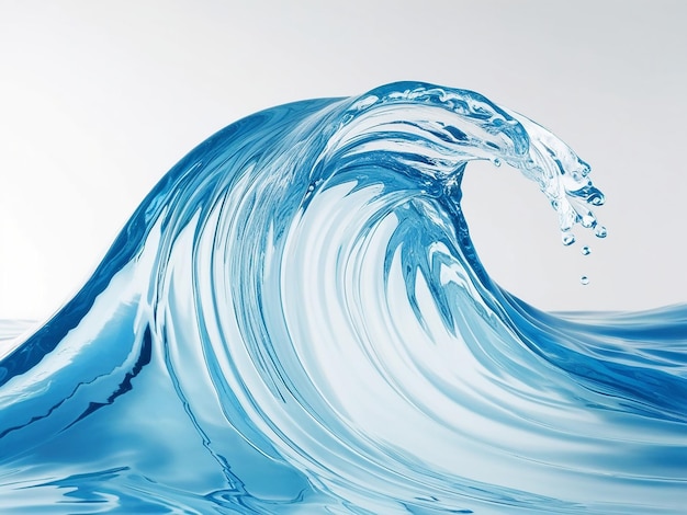 Photo blue water wave abstract background isolated on white