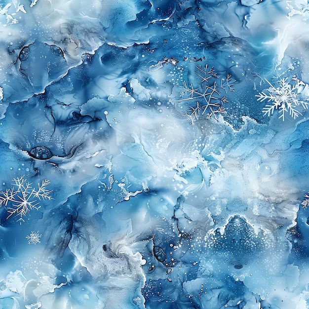 Photo a blue and white background with snowflakes on the top