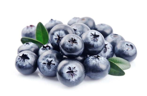 Blueberries with leaves