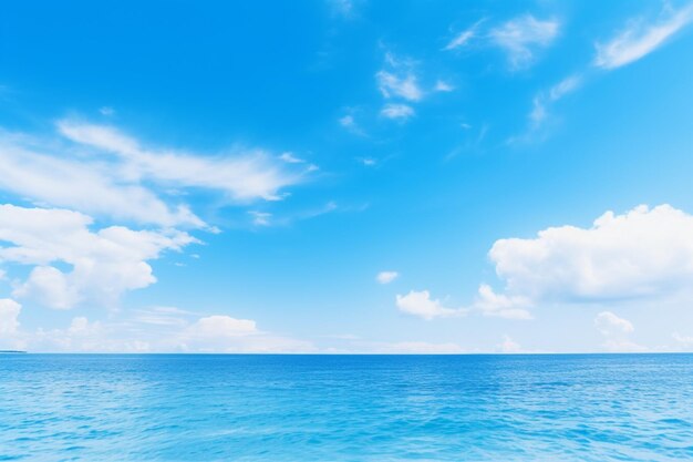 Photo blurred blue sky and sea well use as