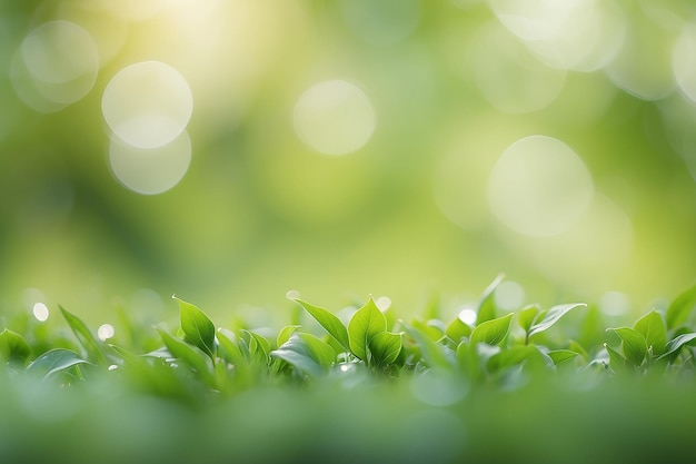 Photo blurred soft green bokeh abstract nature backgrounds