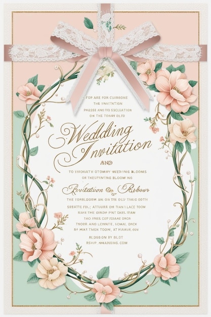 Photo bohemian floral wedding invitation design