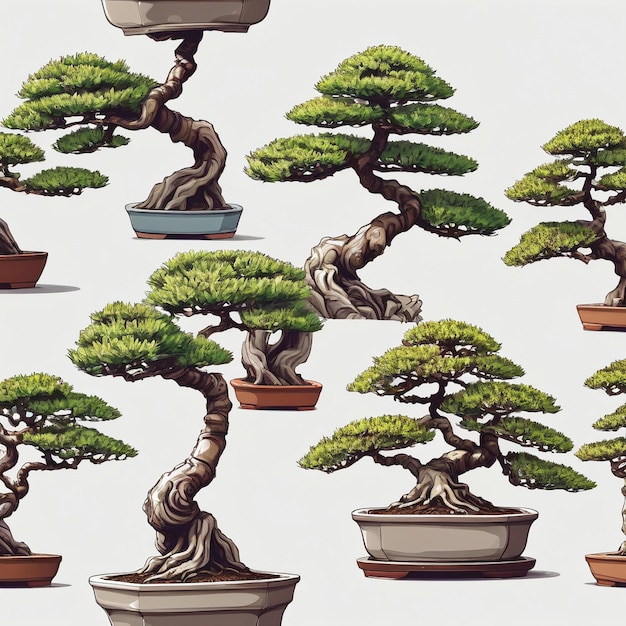 a bonsai tree is in a pot with a brown pot