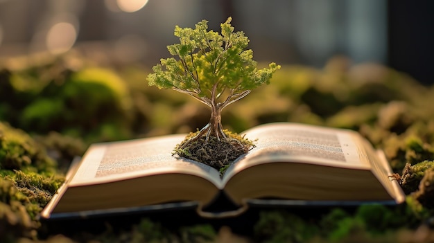 Book growing tree Generative AI