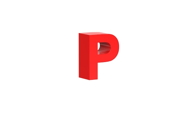 Botswana pula currency symbol of Botswana in Red 3d rendering 3d illustration