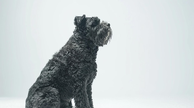 Bouvier des Flandres Dog on White Background