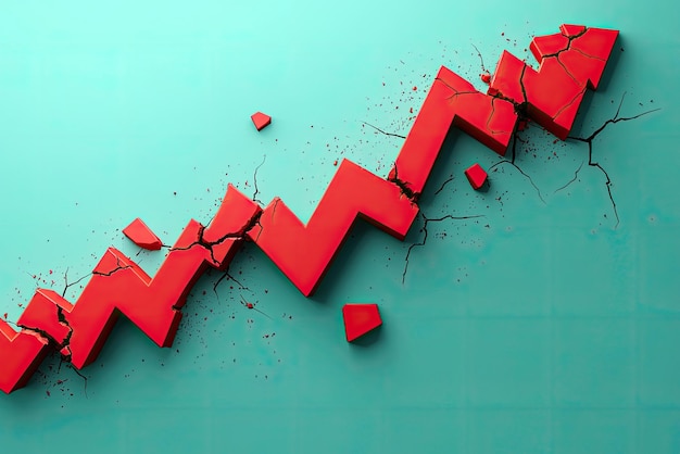 Foto attraversare le barriere questo grafico di profitto simboleggia la crescita e il successo