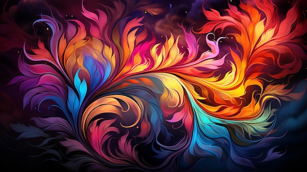 brightly colored fractal psychedelic patern desktop wallpaper