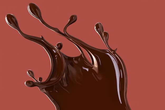 Photo brown background with splashes of chocolate splashes