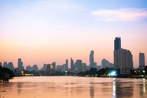 Building and skyscraper Bangkok city.