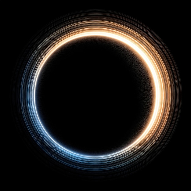 Photo burst motion ring to left light effect overlay isolated in black background