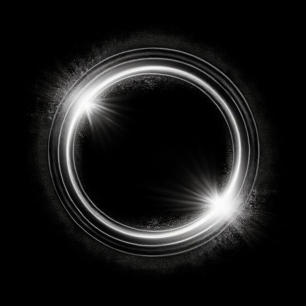 Photo burst motion ring to left light effect overlay isolated in black background