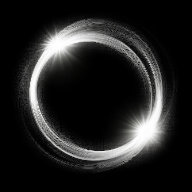 Photo burst motion ring to left light effect overlay isolated in black background