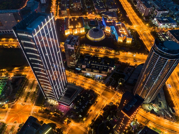 Business building in the night