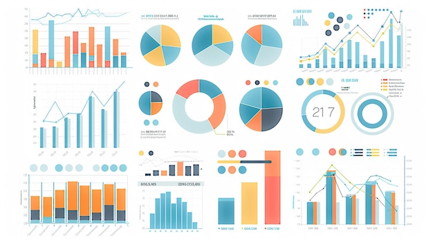 Photo business data graph analysis vector illustration minimalist style on white background