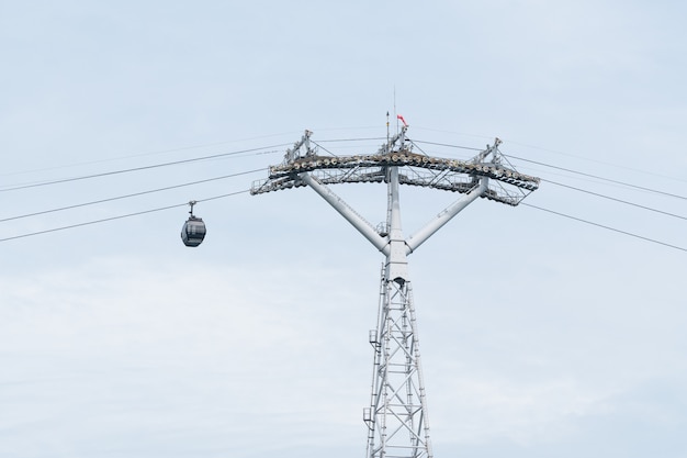 Photo cable car on wire.