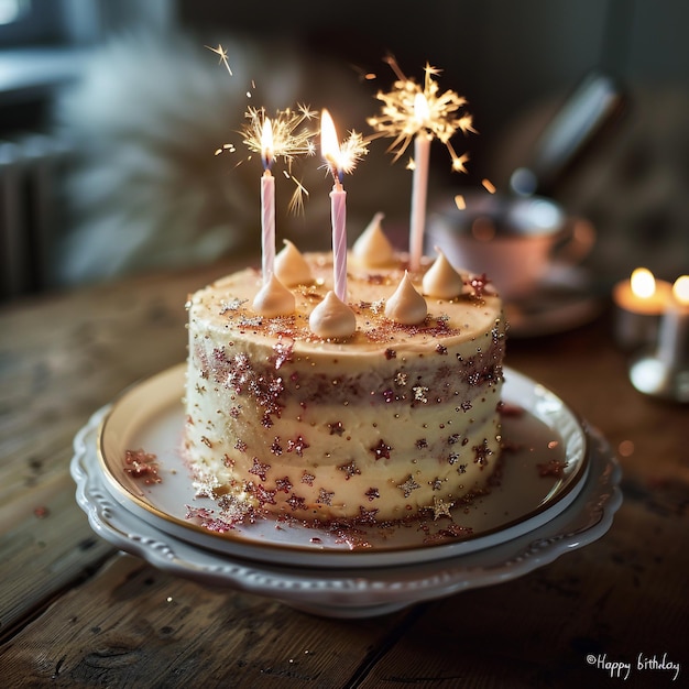 a cake with the word happy on it