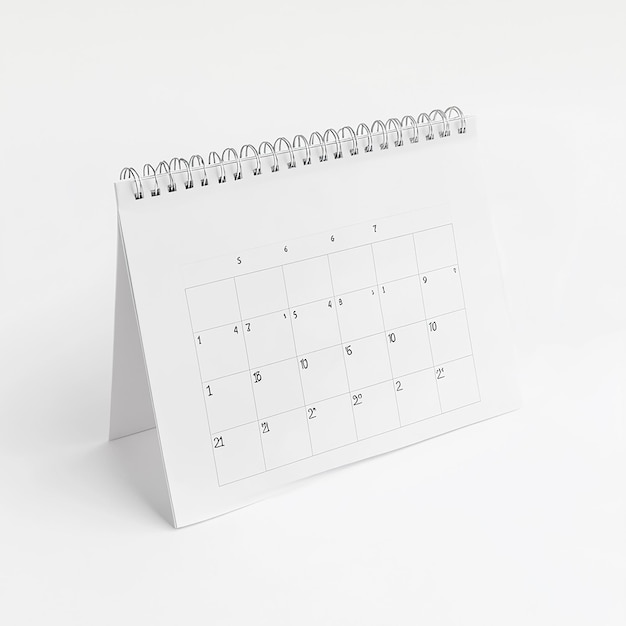 Photo a calendar with the number 1 on it is on a white background