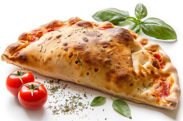 Calzone isolated on white background