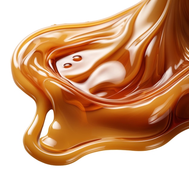 Caramel sauce isolated on white background