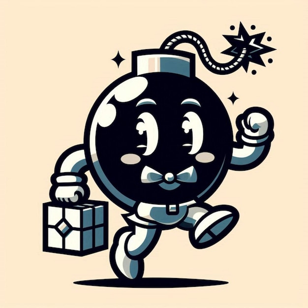 Photo a cartoon character with a box of gift and a star