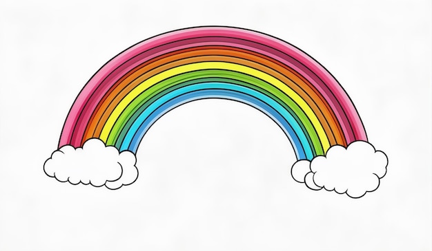 Foto un disegno animato di un arcobaleno con le parole arcobaleno su di esso