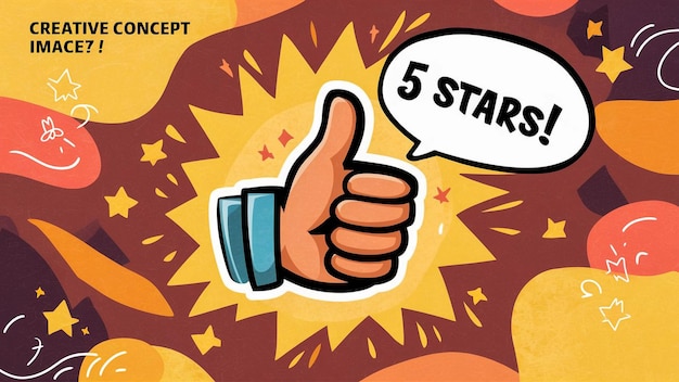 Photo a cartoon of a hand giving five stars