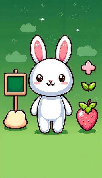 Photo a cartoon rabbit with a sign that says quot bunny quot on it